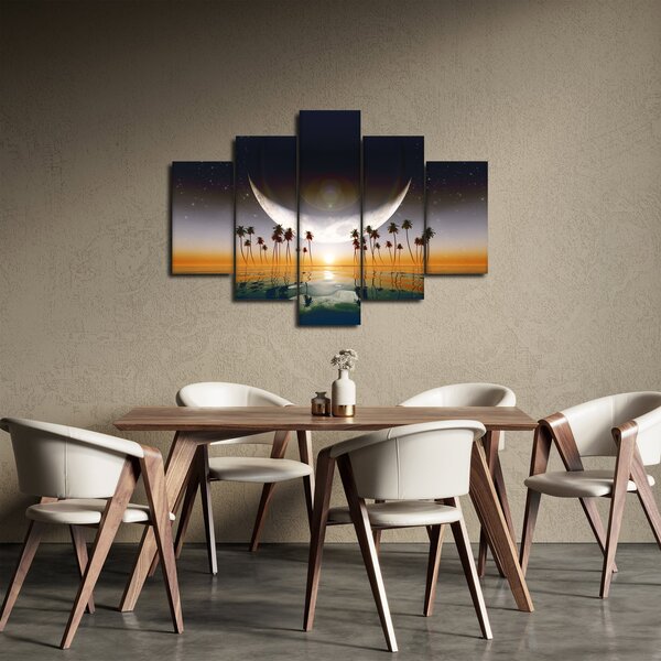 Slika - Mjesec iznad palmi (150x105 cm)