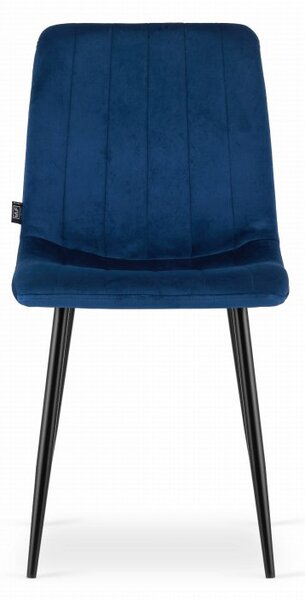 Blagovaonski set 1 + 4, crni stol RAMOD 100x60 cm + plava stolica LAVA s crnim nogama