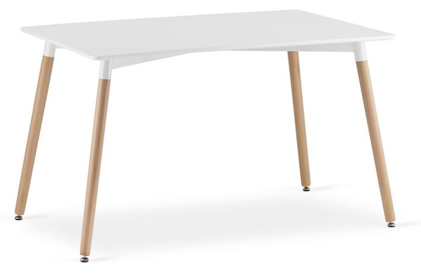 Set za blagovanje 1 + 4, bijeli stol ADRIA 120x80 cm + bijela stolica KITO