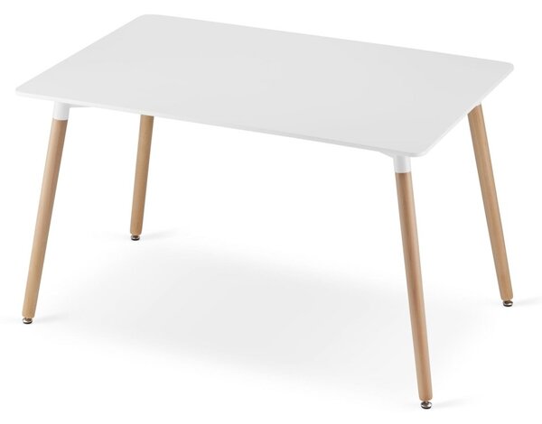 Set za blagovanje 1 + 4, bijeli stol ADRIA 120x80 cm + bijela stolica KITO