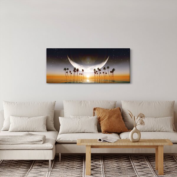 Slika - Mjesec iznad palmi (120x50 cm)