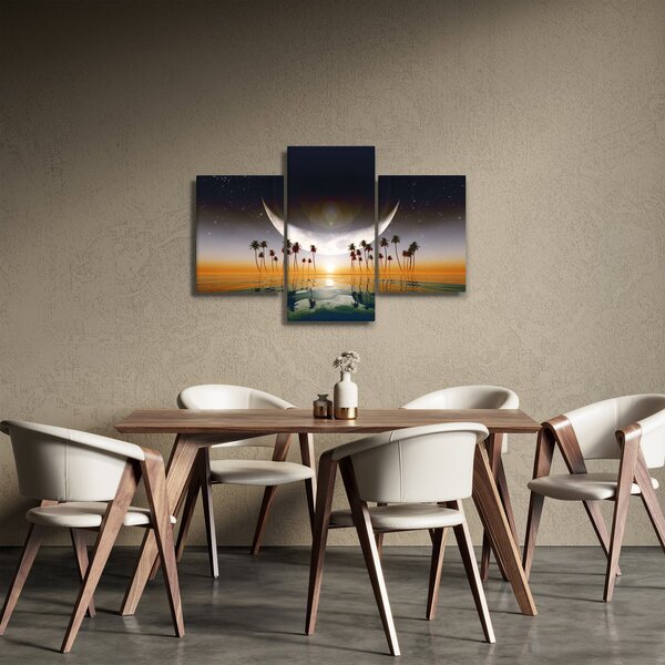 Slika - Mjesec iznad palmi (90x60 cm)