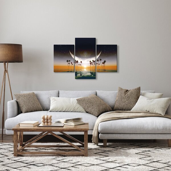 Slika - Mjesec iznad palmi (90x60 cm)