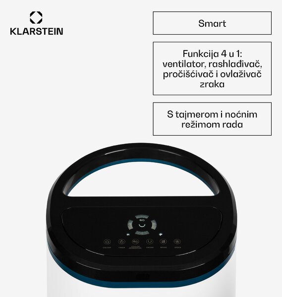 Klarstein IceWind Plus Smart 4-u-1, hladnjak zraka, ventilator, ovlaživač zraka, pročišćivač zraka, kontrola aplikacija