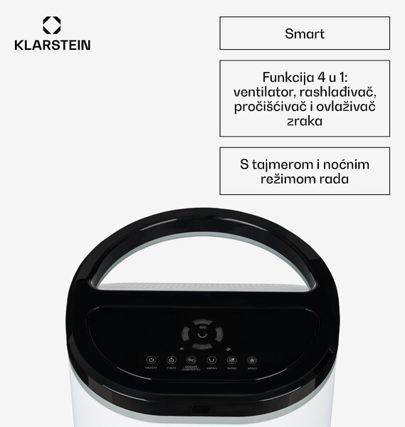 Klarstein IceWind Plus Smart 4-u-1, rashlađivač zraka, ventilator, ovlaživač zraka, pročišćivač zraka, kontrola aplikacija