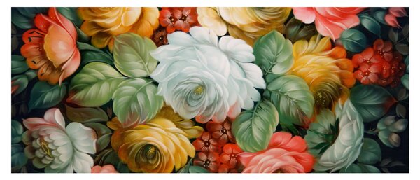 Slika naslikanog buketa cvijeća (120x50 cm)