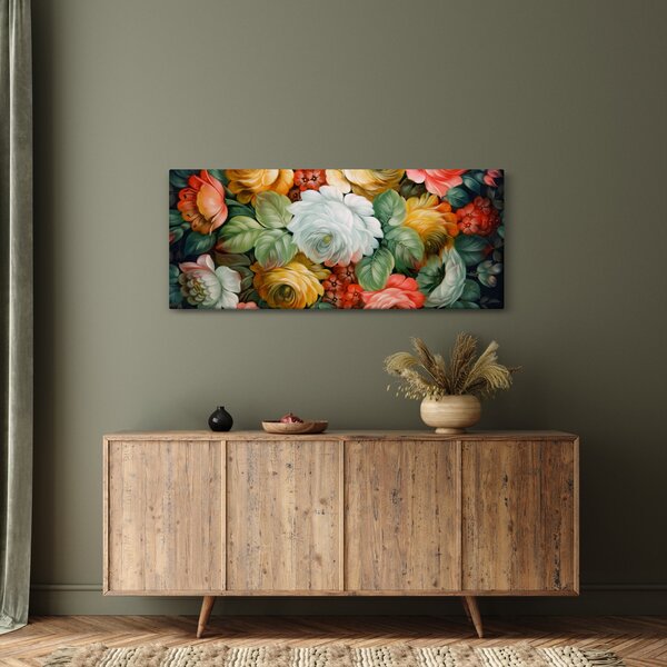 Slika naslikanog buketa cvijeća (120x50 cm)