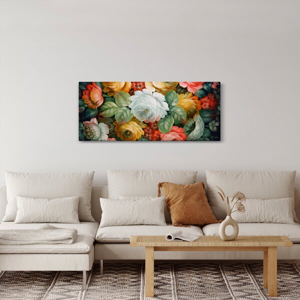 Slika naslikanog buketa cvijeća (120x50 cm)