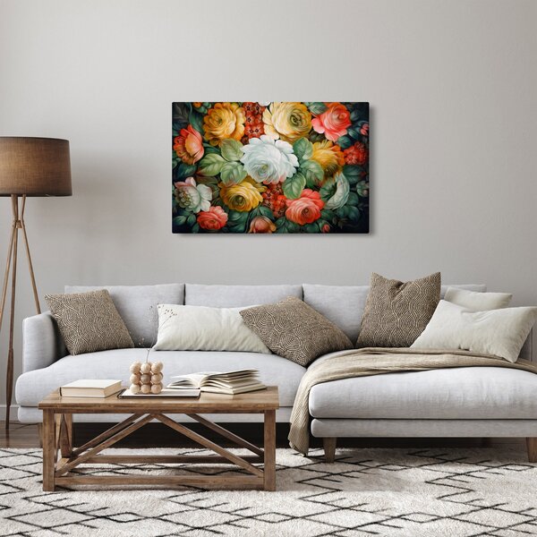 Slika naslikanog buketa cvijeća (90x60 cm)