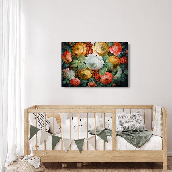 Slika naslikanog buketa cvijeća (90x60 cm)