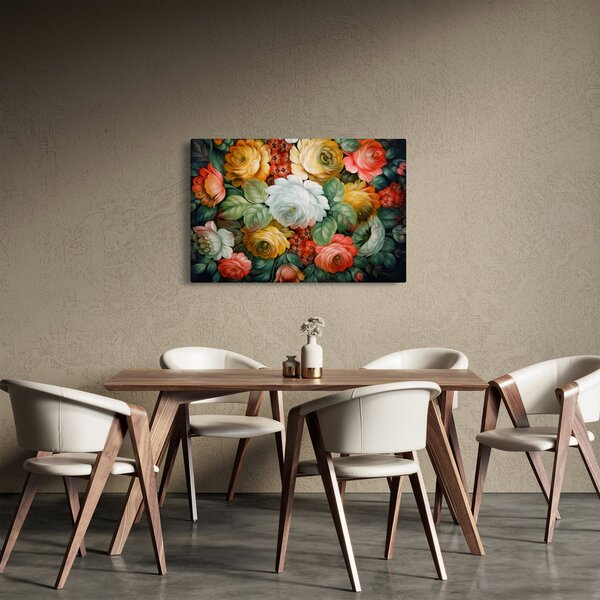 Slika naslikanog buketa cvijeća (90x60 cm)