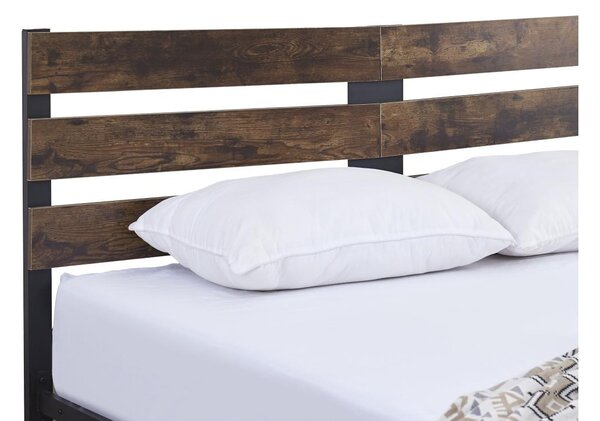 Bračni krevet160 cm Acabarian (crna + hrast rustikal) (sa podnicom)
