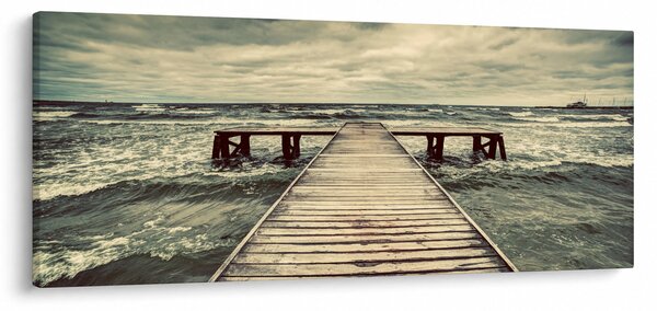 Slika drvenog mola na moru (120x50 cm)