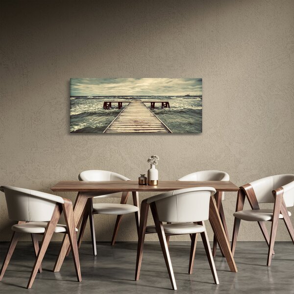 Slika drvenog mola na moru (120x50 cm)