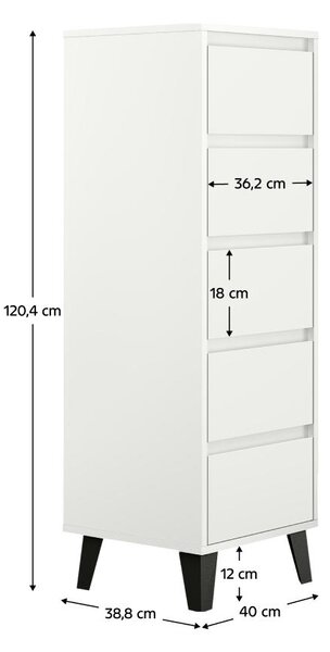 Zondo.hr Komoda Brisas 3 (bijela + crna) . 1116257