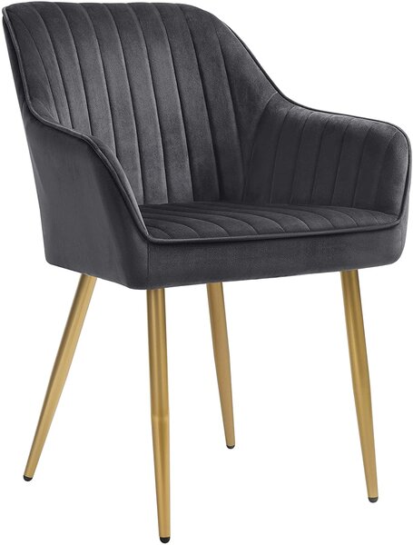 Ergonomska baršunasta stolica za blagovanje, kuhinjska fotelja, 62,5 x 85 x 60 cm