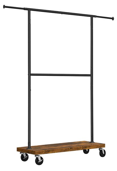 Mobilni stalak za odjeću na izvlačenje, elegantna vješalica za kapute s kotačima, (110-168) x 180 x 40 cm