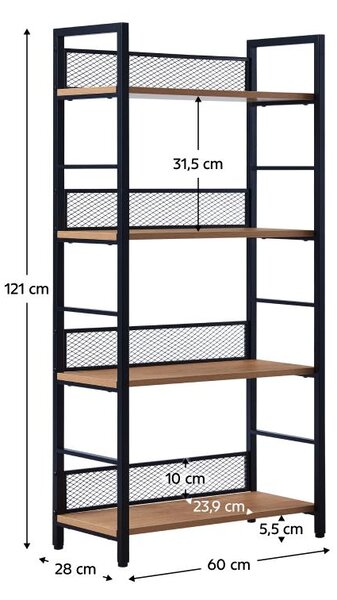 Zondo.hr Regal Kuomintang 1 (hrast + crna) . 1116364