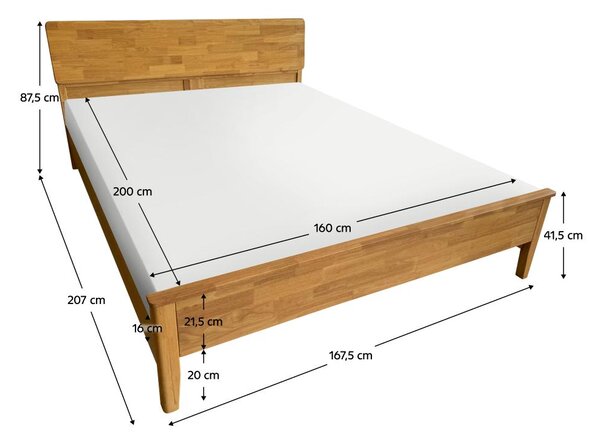 Bračni krevet160 cm Novedades (prirodna) (sa podnicom)