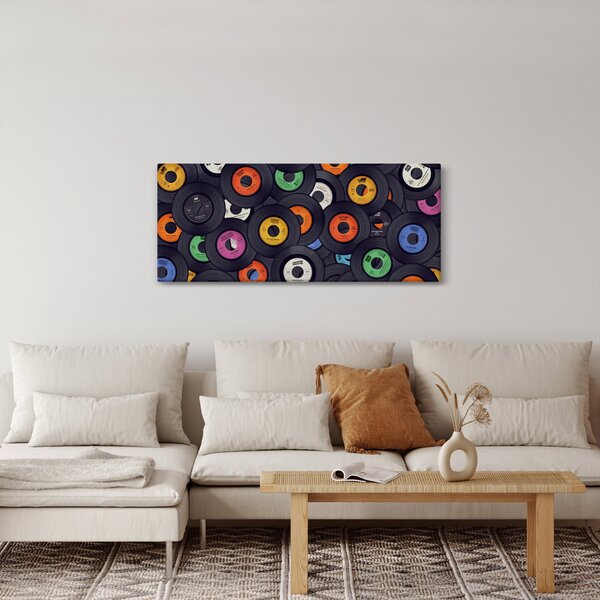 Slika - Glazbene gramofonske ploče (120x50 cm)
