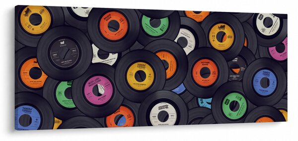 Slika - Glazbene gramofonske ploče (120x50 cm)