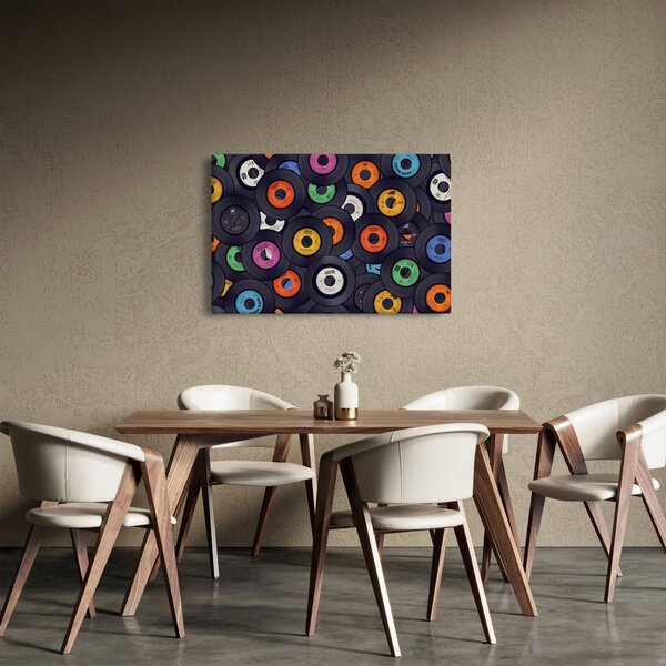 Slika - Glazbene gramofonske ploče (90x60 cm)