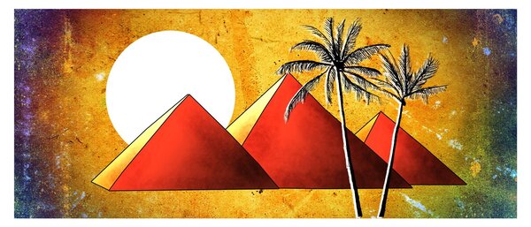 Slika naslikanih egipatskih piramida (120x50 cm)