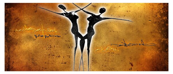 Slika naslikanog plesnog para (120x50 cm)