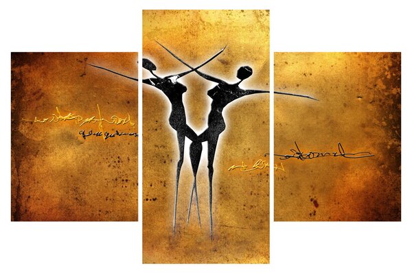 Slika naslikanog plesnog para (90x60 cm)