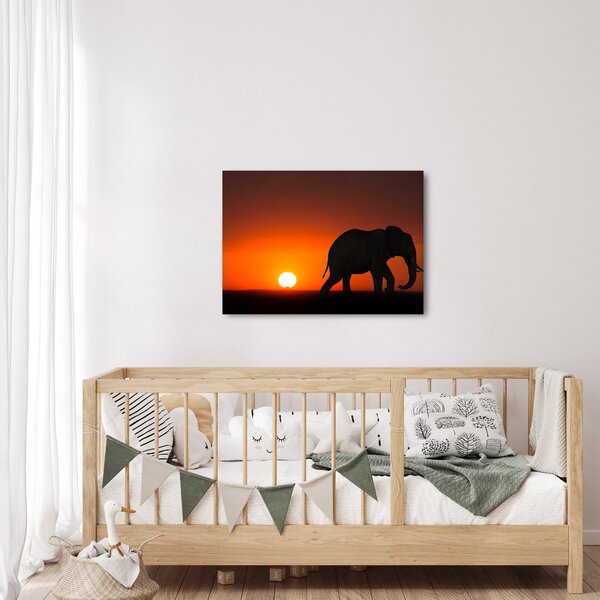 Slika slona u zalasku sunca (70x50 cm)