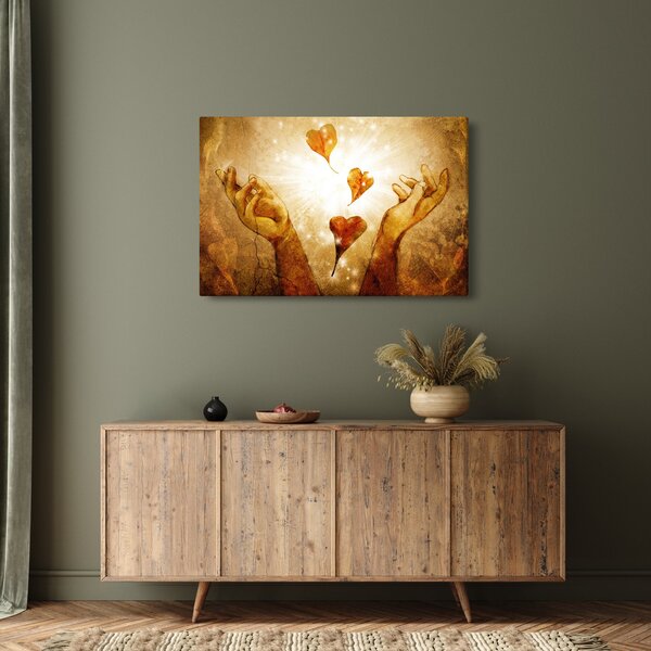 Slika - Naslikane ruke pune ljubavi (90x60 cm)
