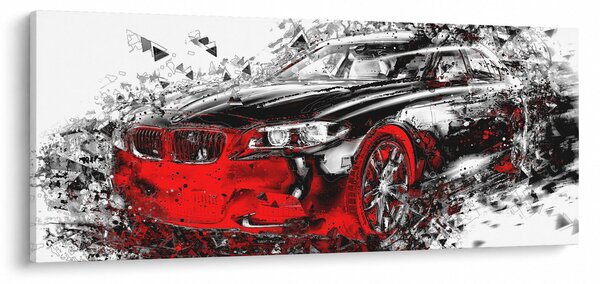 Slika - Naslikani automobil u akciji (120x50 cm)