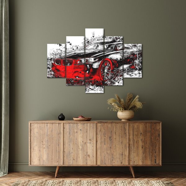 Slika - Naslikani automobil u akciji (150x105 cm)