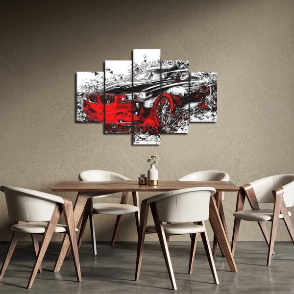 Slika - Naslikani automobil u akciji (150x105 cm)