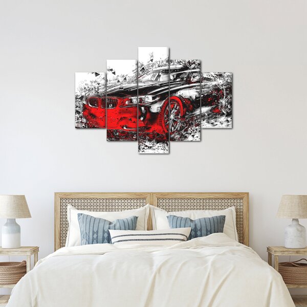 Slika - Naslikani automobil u akciji (150x105 cm)