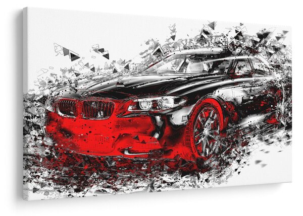Slika - Naslikani automobil u akciji (90x60 cm)