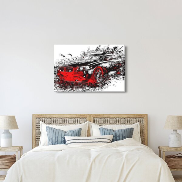 Slika - Naslikani automobil u akciji (90x60 cm)