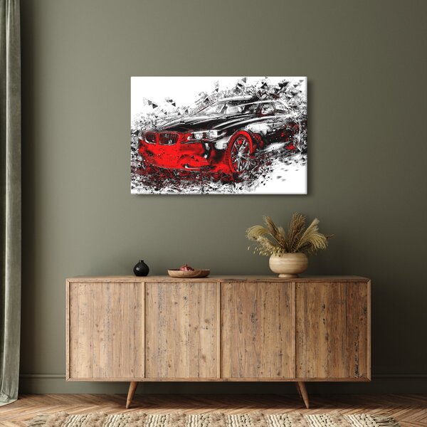 Slika - Naslikani automobil u akciji (90x60 cm)