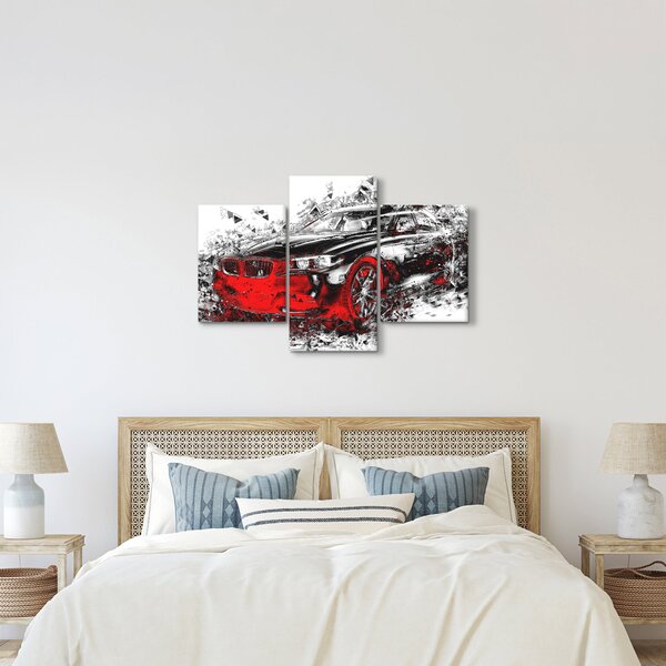 Slika - Naslikani automobil u akciji (90x60 cm)