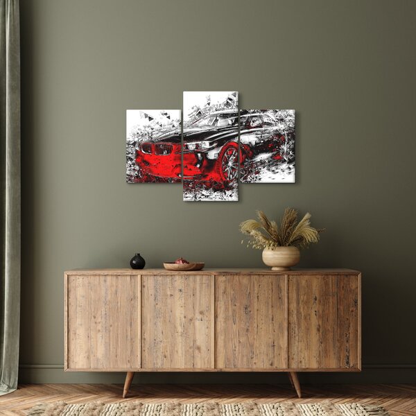 Slika - Naslikani automobil u akciji (90x60 cm)