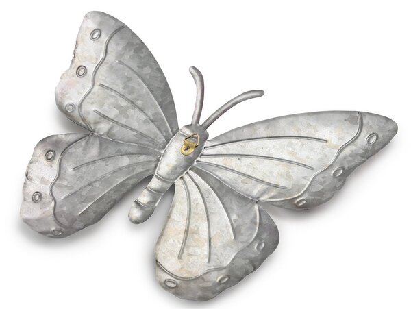 Zidni metalni dekor BUTTERFLY leptir 40 cm - više boja Boja: Ljubičasta