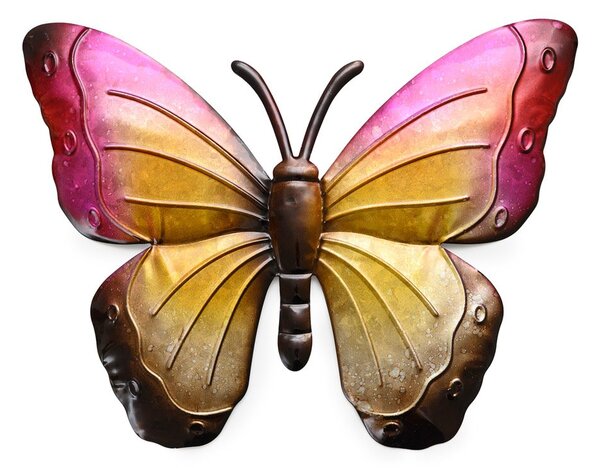 Zidni metalni dekor BUTTERFLY leptir 40 cm - više boja Boja: Ljubičasta
