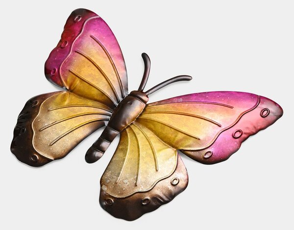 Zidni metalni dekor BUTTERFLY leptir 40 cm - više boja Boja: Ljubičasta