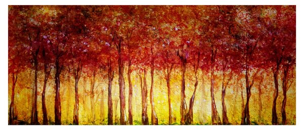 Slika - Naslikana listopadna šuma (120x50 cm)