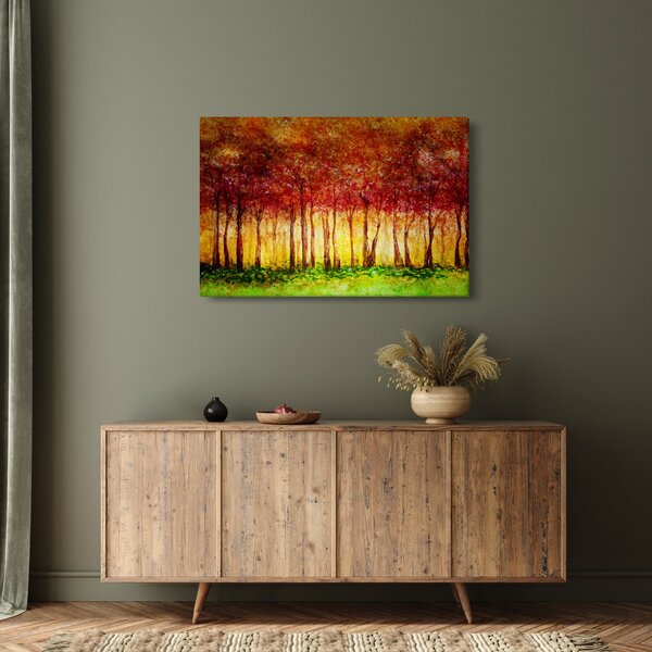 Slika - Naslikana listopadna šuma (90x60 cm)