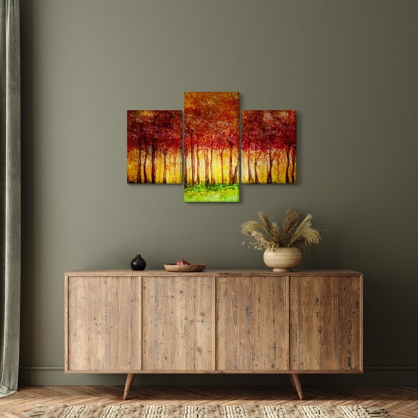 Slika - Naslikana listopadna šuma (90x60 cm)