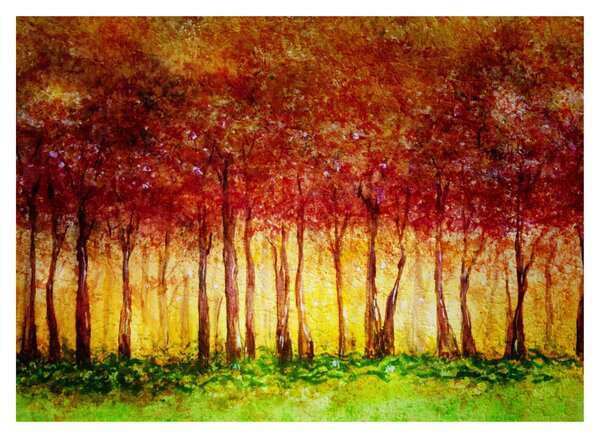 Slika - Naslikana listopadna šuma (70x50 cm)