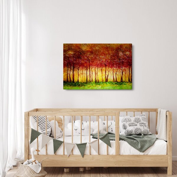 Slika - Naslikana listopadna šuma (90x60 cm)
