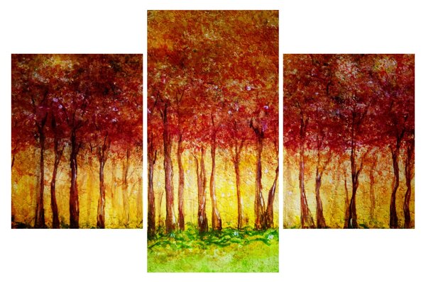 Slika - Naslikana listopadna šuma (90x60 cm)