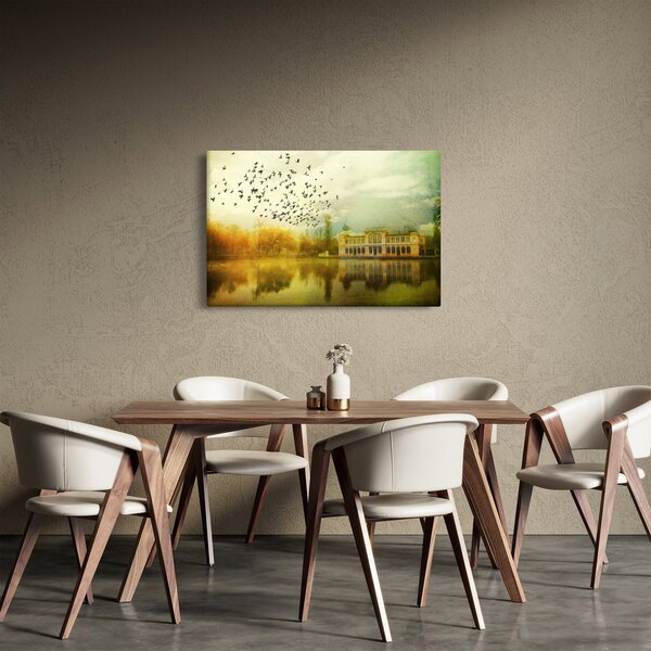Slika naslikanog krajolika sa ljetnikovcem (90x60 cm)